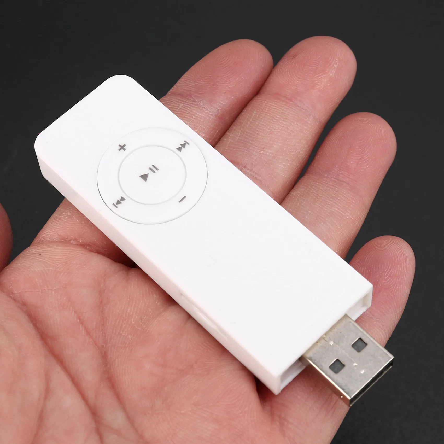 AB25-Portable USB Sport U Disk Mini Mp3 Music Player Support 32GB    TF Card(White)