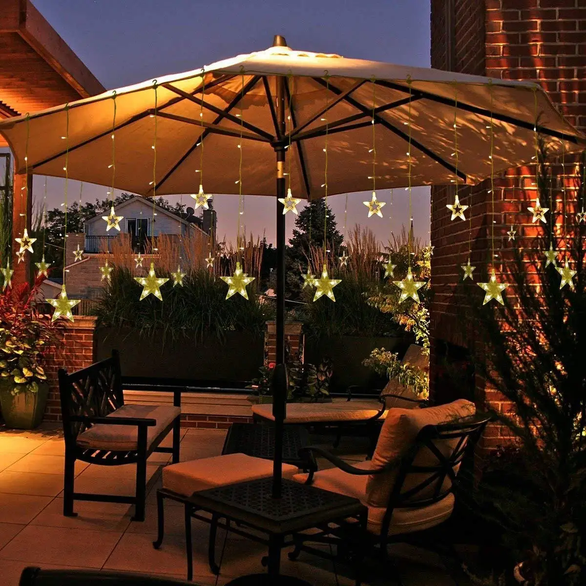 

Led Star String Curtain Lights Five Pointed Stars For Wedding Party Christmas Decoration Hanging Star Window Lights For Backdrop