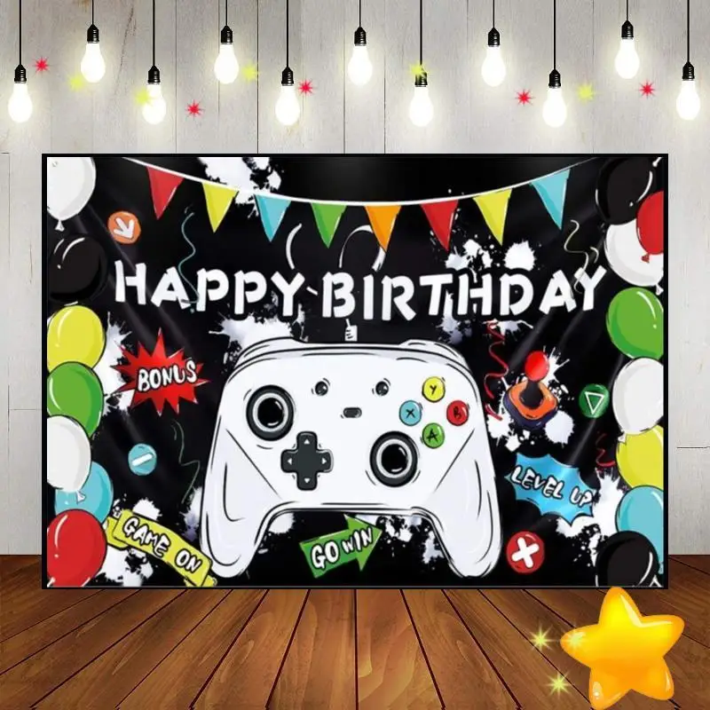 Video Game Computer Baby Shower Background Hot Birthday Decoration Cartoon Photography Backdrops Surprise Photo City of Liberty