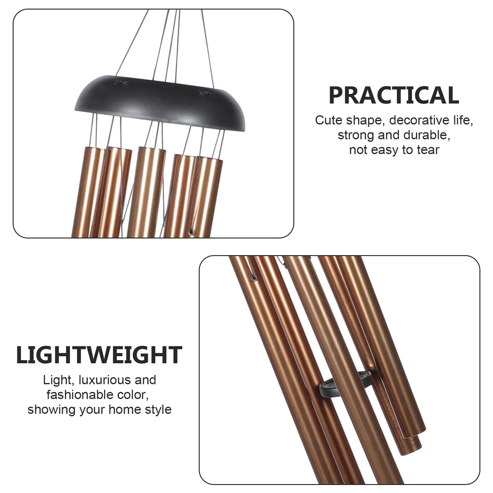 

Metal Wind Chime Hanging nament Vintage Decor Simple Design Garden Decoration Lightweight Metal Tube Bell