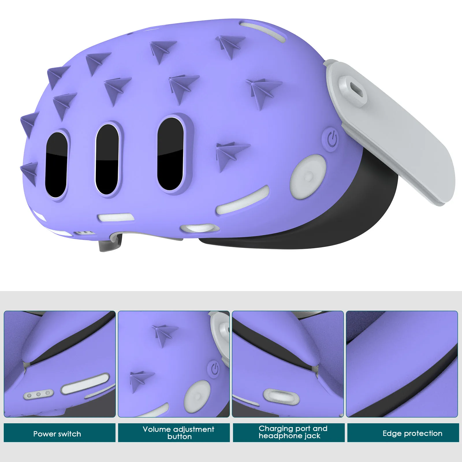 MTomatoVR 3D Silicone Cover for Meta Quest 3, Protective Cover for Oculus Quest 3 Accessories, Soft Shell Skin, Face & Lens Cove