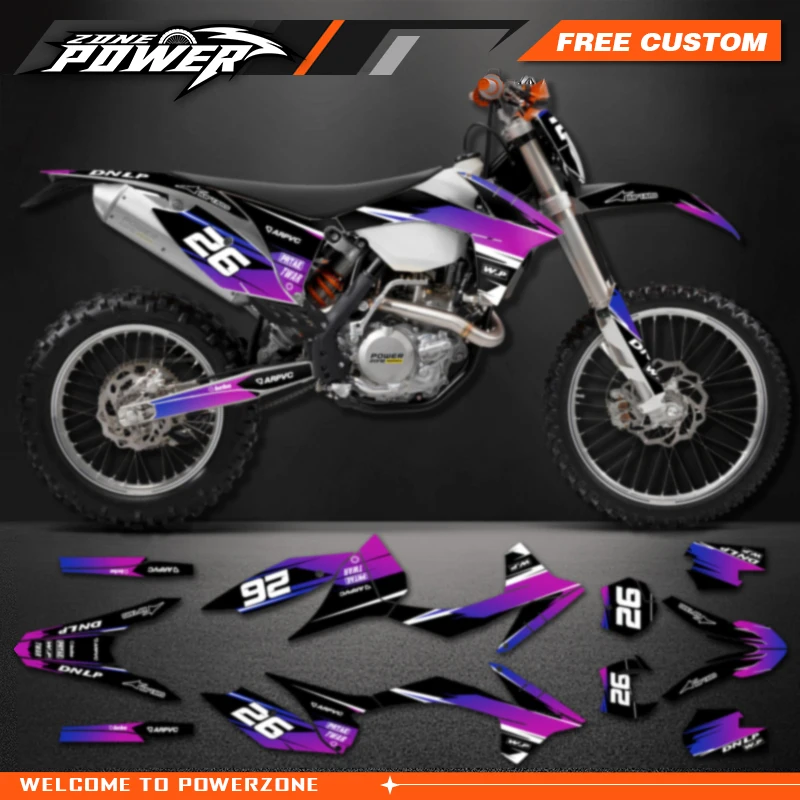 

Powerzone Custom Team графические наклейки, Набор наклеек для KTM EXC EXC-F 2012-2013 SX SXF 2011-2012