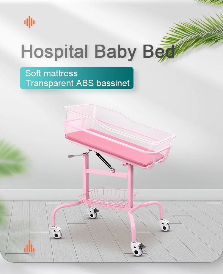 Baby Medical Hospital Transport Trolley Infant Cot Wiht Bassinet Newborn Baby Crib Bed Cart