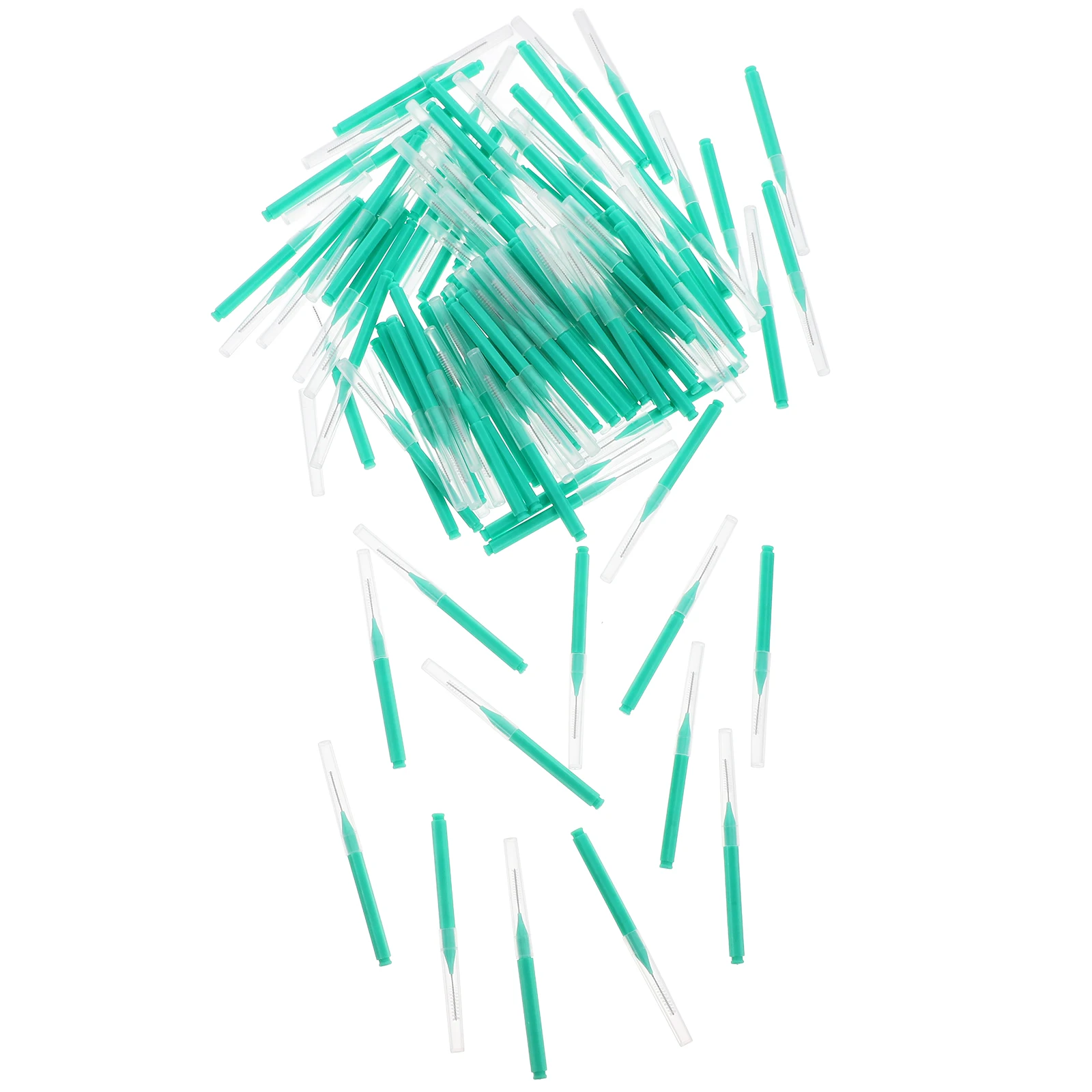 

100Pcs Interdental Brushes Portable Braces Cleaning Brushes Toothpick Brush Oral Cleaner for Teeth Gaps Teeth Brush