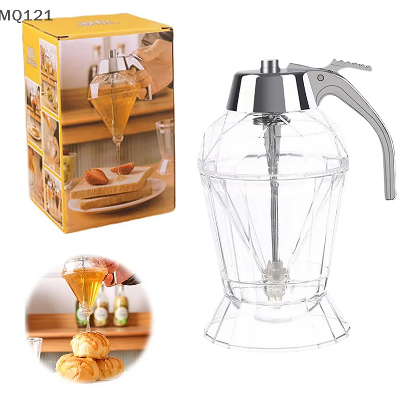 

Diamond Shaped Honey Dispenser With Stand Oil Dispenser Multifunctional Oil Bottle Vinegar And Sauce Syrup Dispenser Jam Pot