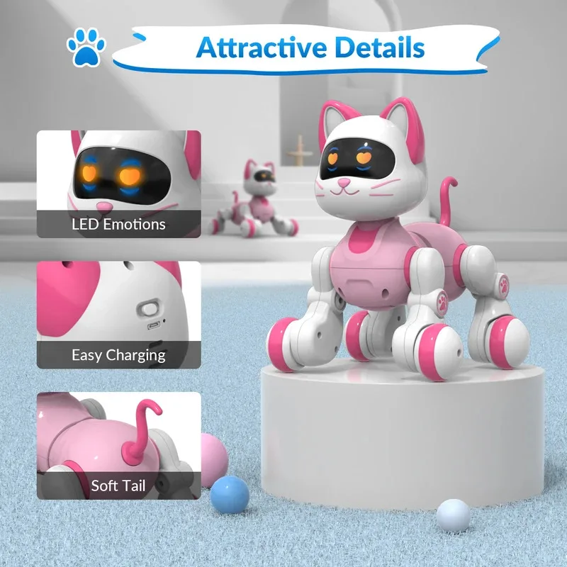 Lumière du soleil 002 Robot télécommandé intelligent chat tête Programmable détection tactile marche danse musique éclairage enfants Rc jouet Robots animal de compagnie