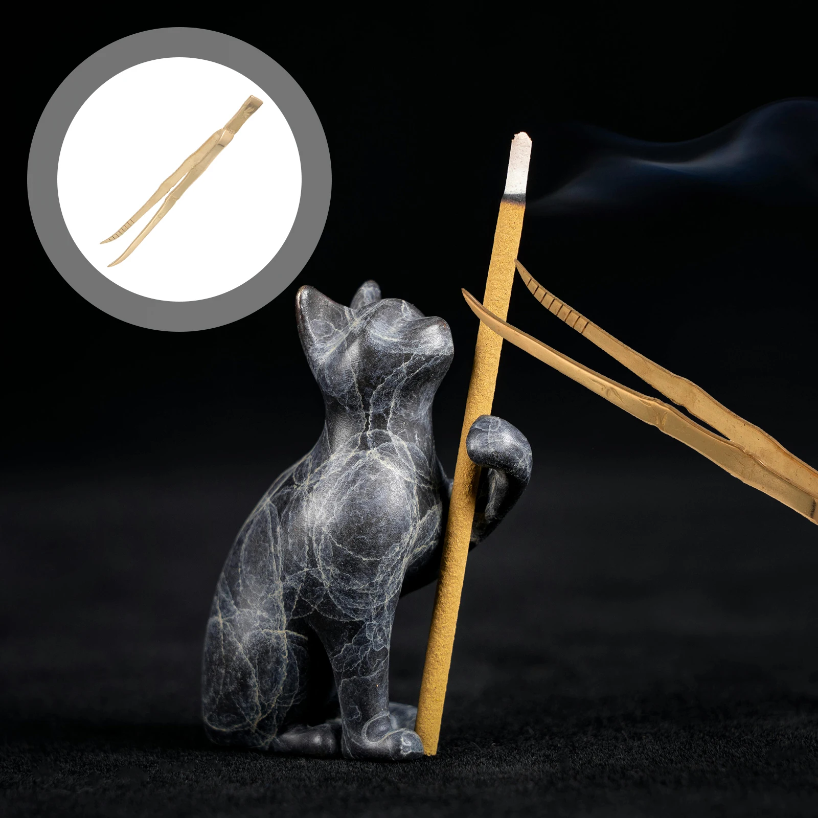 

Tweezers Charcoal Incense Tools Burner Tongs Ceramics Brass for Small Golden Incien