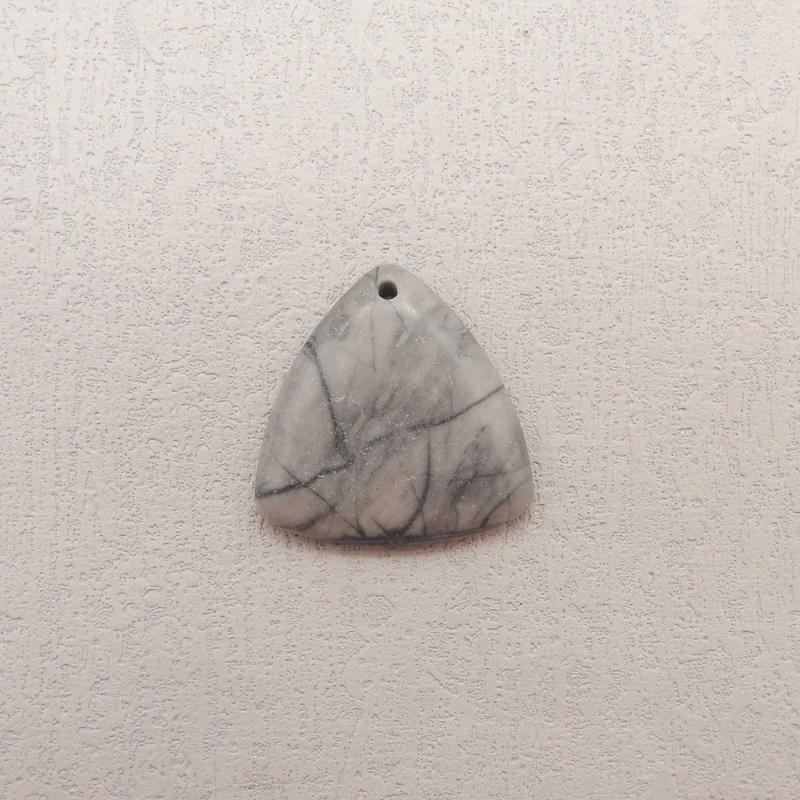 

Треугольник Пикассо Яшма из натурального камня, ювелирные аксессуары, подвесные бусины для рукоделия и дизайна, 33x6 мм, 10,4 г