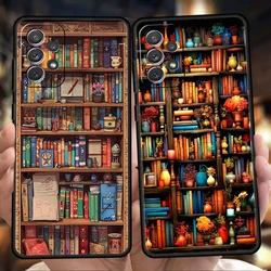 Read Books illustration Phone Case for Samsung Galaxy A55 A35 A15 A14 A25 A54 A51 A71 A72 A73 A32 A52 A52S A41 5G Silicone Shell