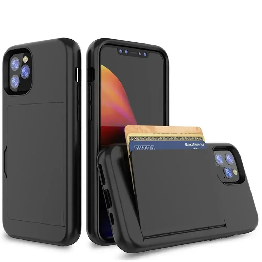 Candy Color Case voor iPhone 16 Pro Max 15 14 13 12 11 7 8 Plus X XS XR Case Armor Kaarthouder Cover voor iPhone 16 Pro Max