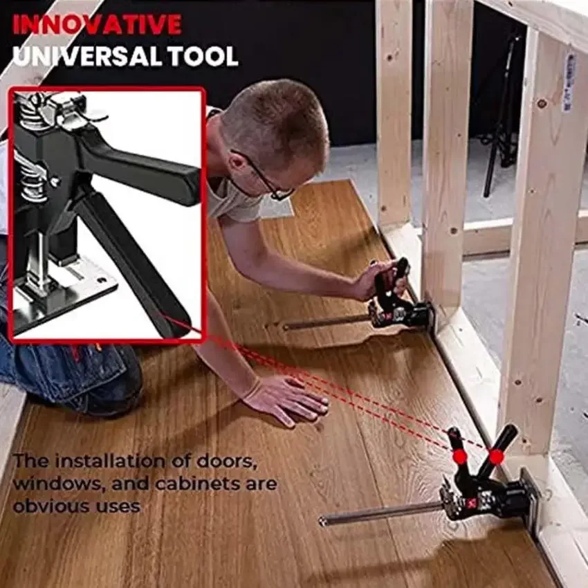 Stainless Steel Cabinet Board Lifter Portable Arm Jack Tile Height Adjuster Door Panel Drywall Lifting Labor-Saving Lifting Tool