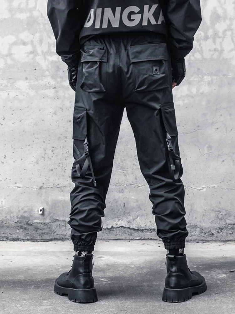 

High Street American Techwear Style Punk Pants Men's Spring and Autumn Dark Ankle-Tied Casual Working