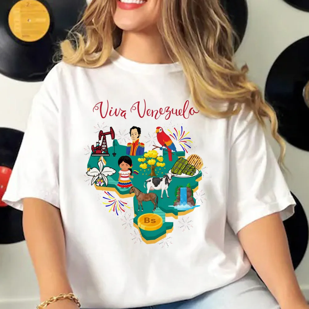 Venezuela tshirt women pattern summer harajuku Tee female manga designer graphic clothes