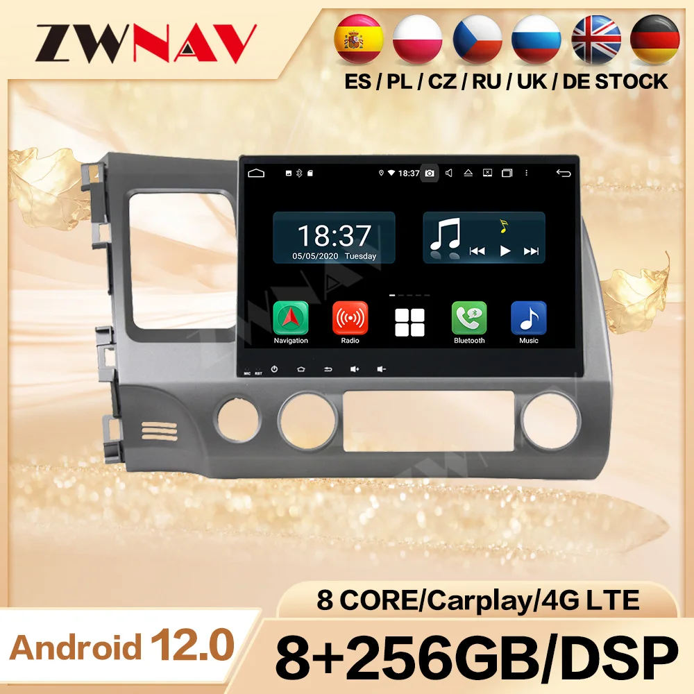 

2 din Android 10.0 screen Car Multimedia player For Honda Civic 2006-2011 audio radio stereo wifi GPS navi head unit auto stereo