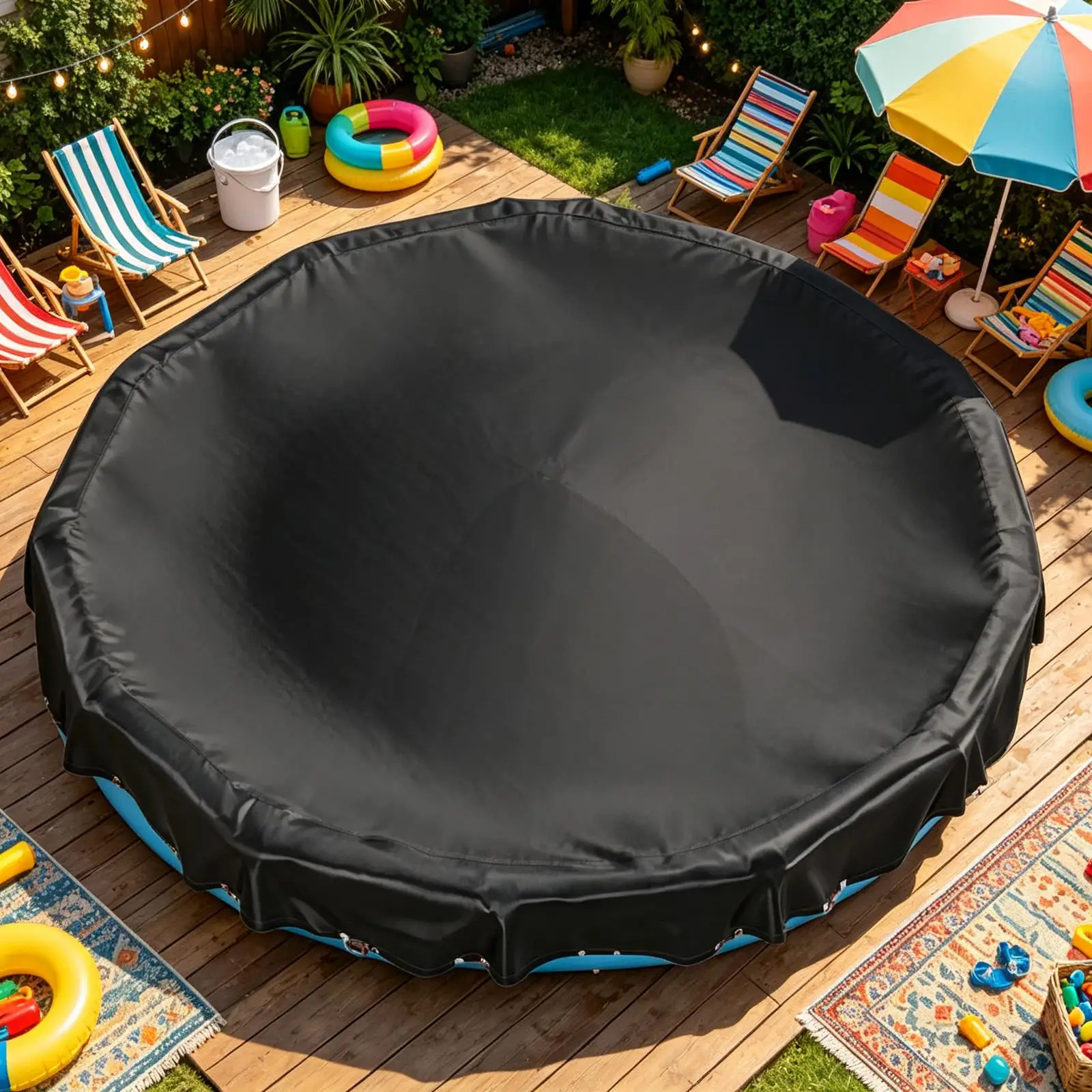 Swimming Pool Cover Round UV Resistant Dustproof Waterproof Guard Outdoor Swimming Pool Cover For Swim Lake River Water Outdoor