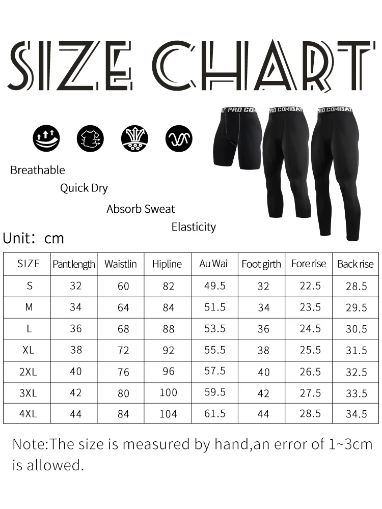 Mens Compression Pants Tights Cool Dry Leggings Sports Baselayer Running Tights Athletic Workout Active Shorts image 3