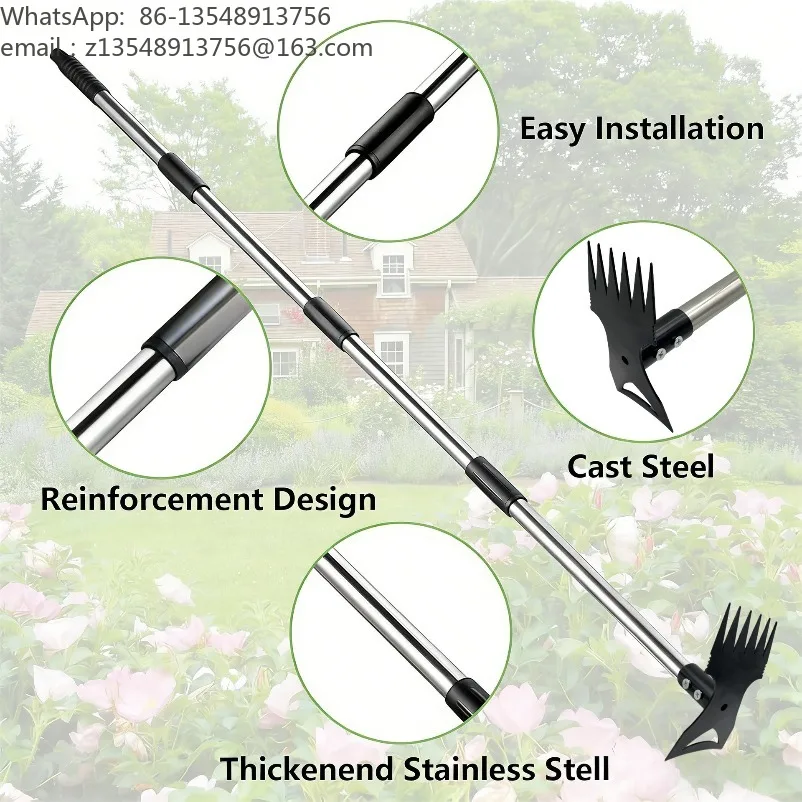 All-steel dual-purpose hoe, weeding shovel, household garden pointed rake dual-purpose small hoe multi-functional hoe