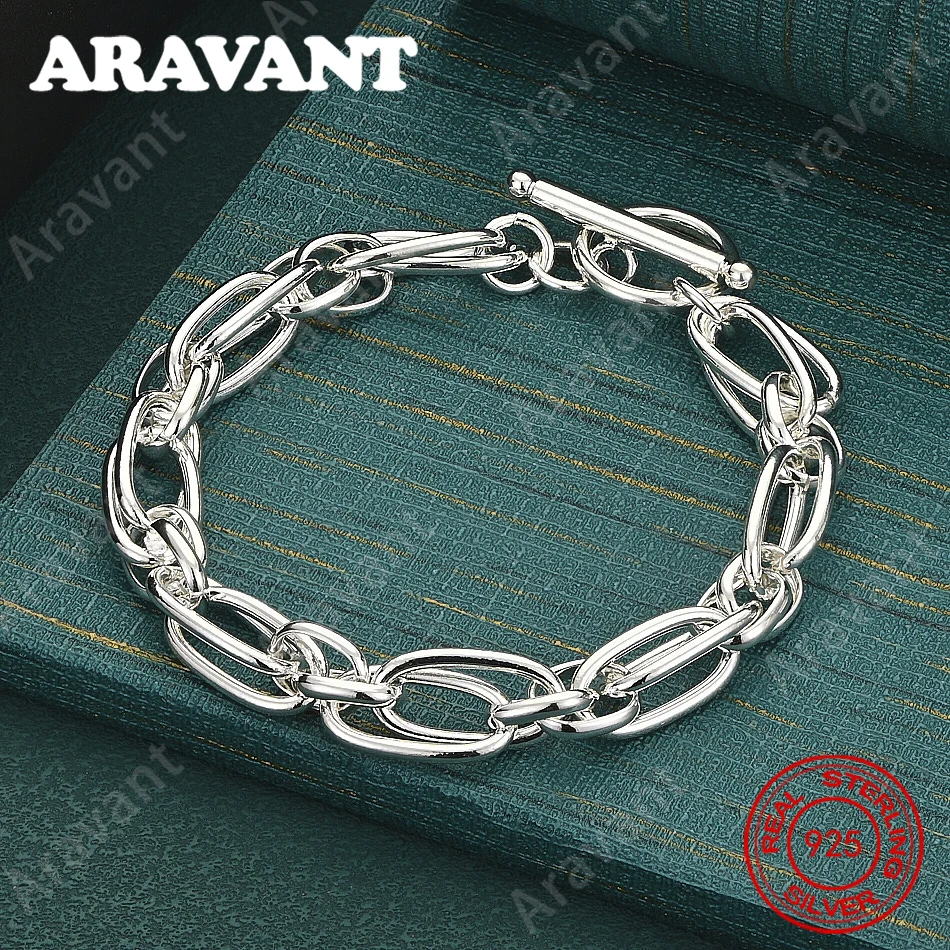 925 Sterling Silver Smooth Double-Lock To Clasp Bracelet With A Fresh And Elegant Design, Perfect For Women'S Engagement Jewelry