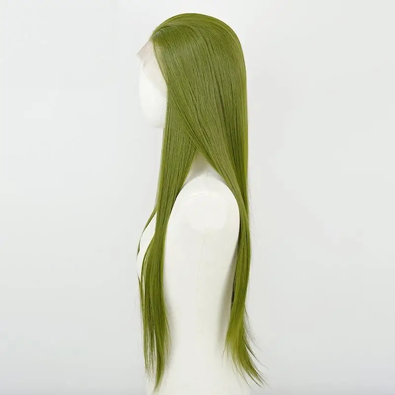 Wig Depan Renda Hijau Rumput untuk Wanita Mode 26 Inci HD Lurus 13*4 Renda Frontal Alami Sintetis Kualitas Tinggi untuk Cosplay
