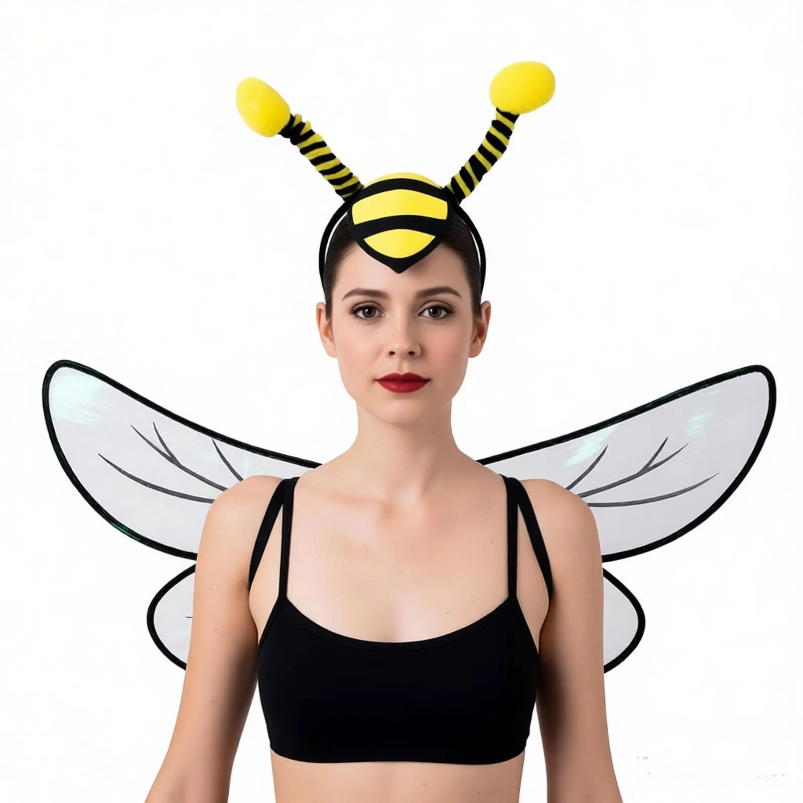 

Cute Honeybee Costume Bee Cosplay Accessories Bee Wings with Headband Headwear for Womem Girls Halloween Party Stage Performance