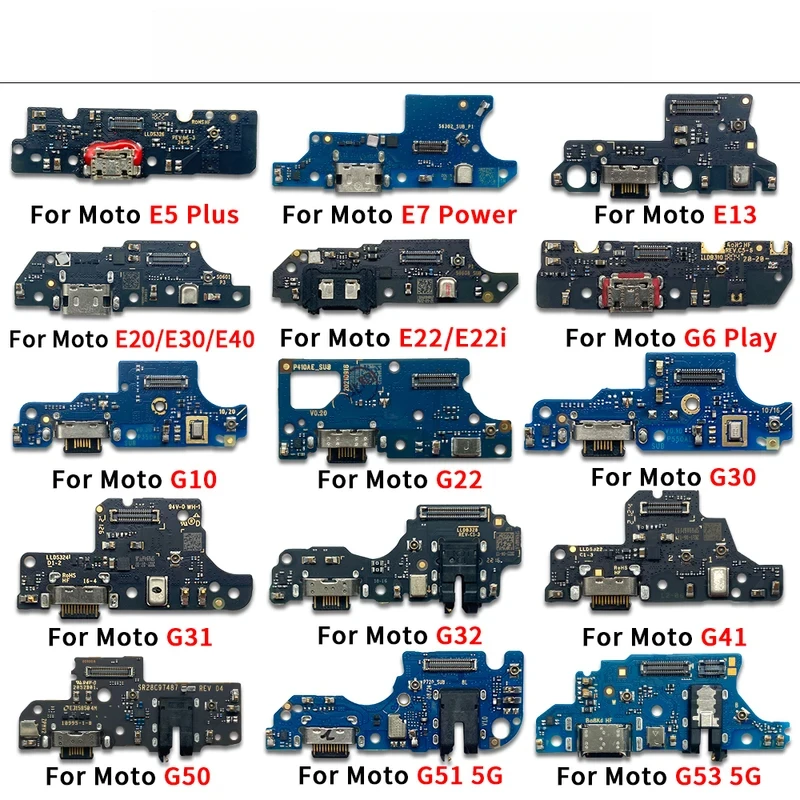 Para Moto G84 G72 G73 G53 G51 5G G50 G30 G22 G10 G6 Placa de puerto de carga USB piezas de conector de cable flexible reproducir módulo de micrófono