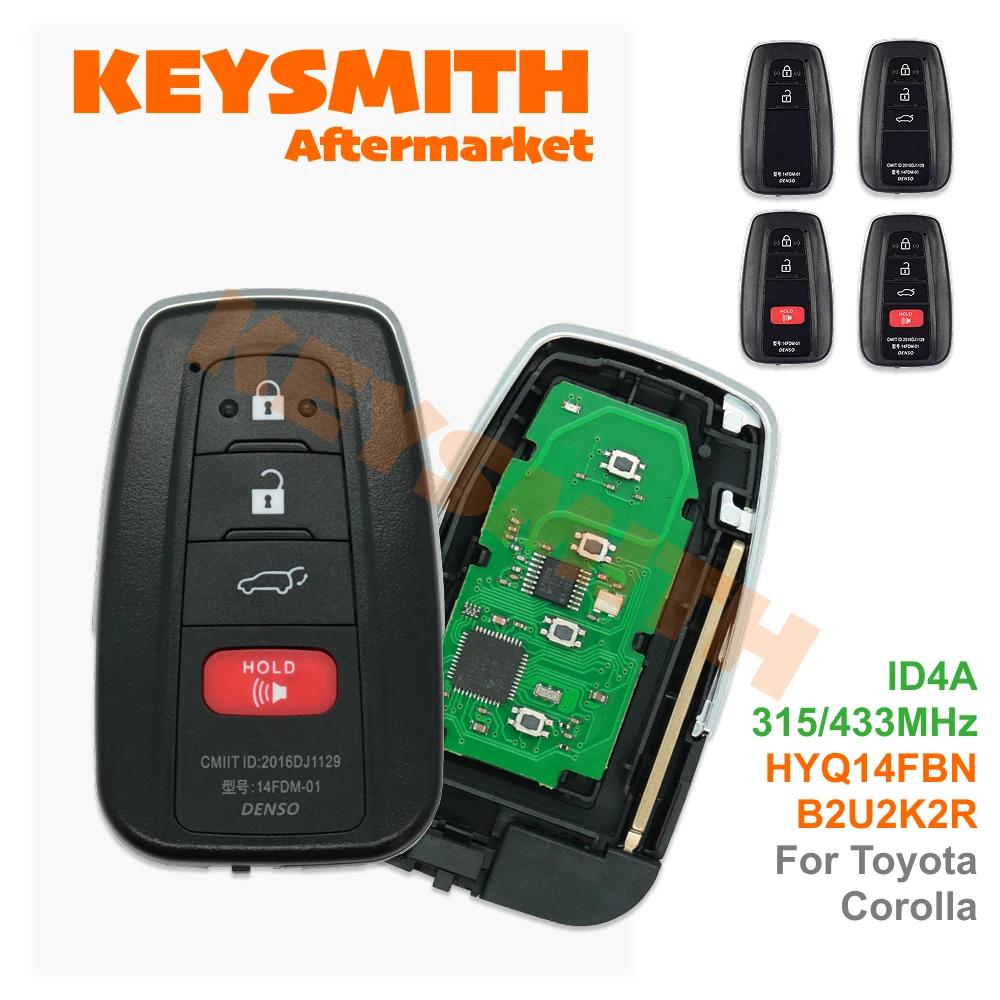 Chiave Intelligente Keysmith ID4A Per Toyota Corolla 2010-2018 315/433Mhz HYQ14FBN/B2U2K2R-image
