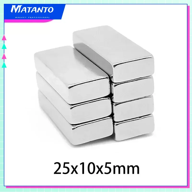 

25x10x5mm Strong Block Magnets N35 Permanent Magnets 25x10x5 Rectangular Rare Earth Neodymium Magnet 25x10x5