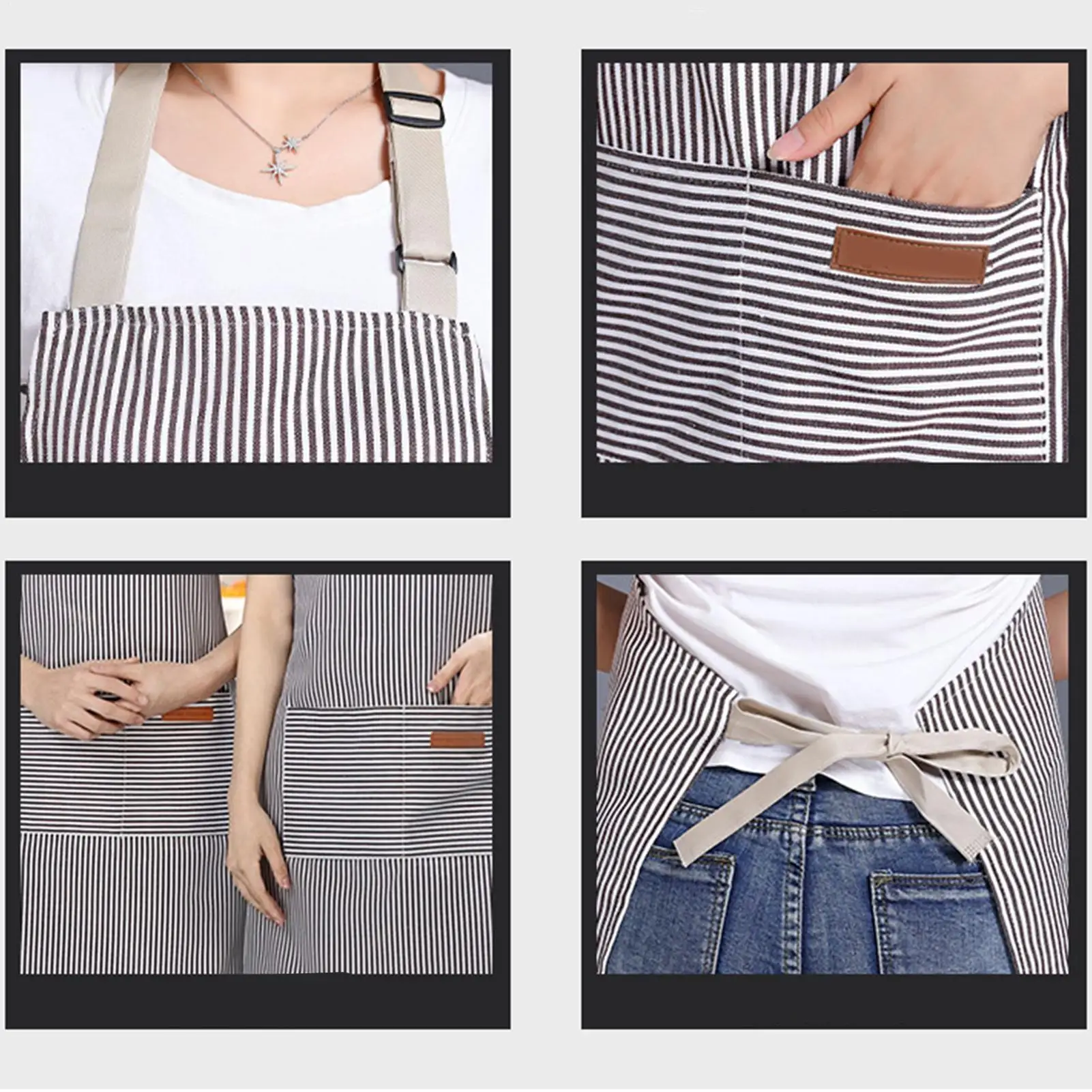 

Fashion Kitchen Aprons for Woman Men Chef Work Apron for Grill Restaurant Bar Shop Cafes Beauty Nails Studios Uniform