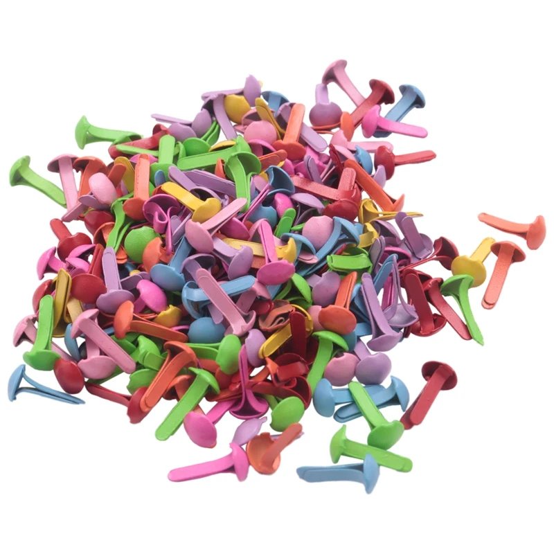 Set Of 200 Mini Parisian Fasteners Multicolor Paper Craft Stamping Scrapbooking DIY Tool 4.5Mm
