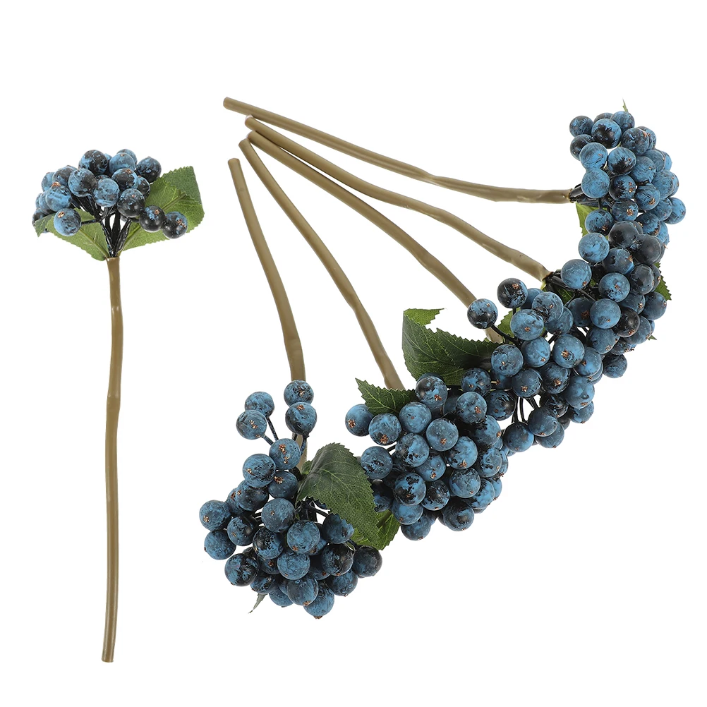 

6pcs Artificial Red Berry Stems Faux Berry Sprays With Green Leaves For Holiday Wedding Party Decorations Seasonal Home Garden