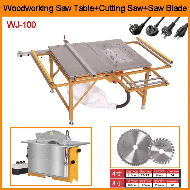 Portable Woodworking Suit Saw Upgrade Wood Working Machine Lifting Set Woodworking Sliding Table Saw Sawmill