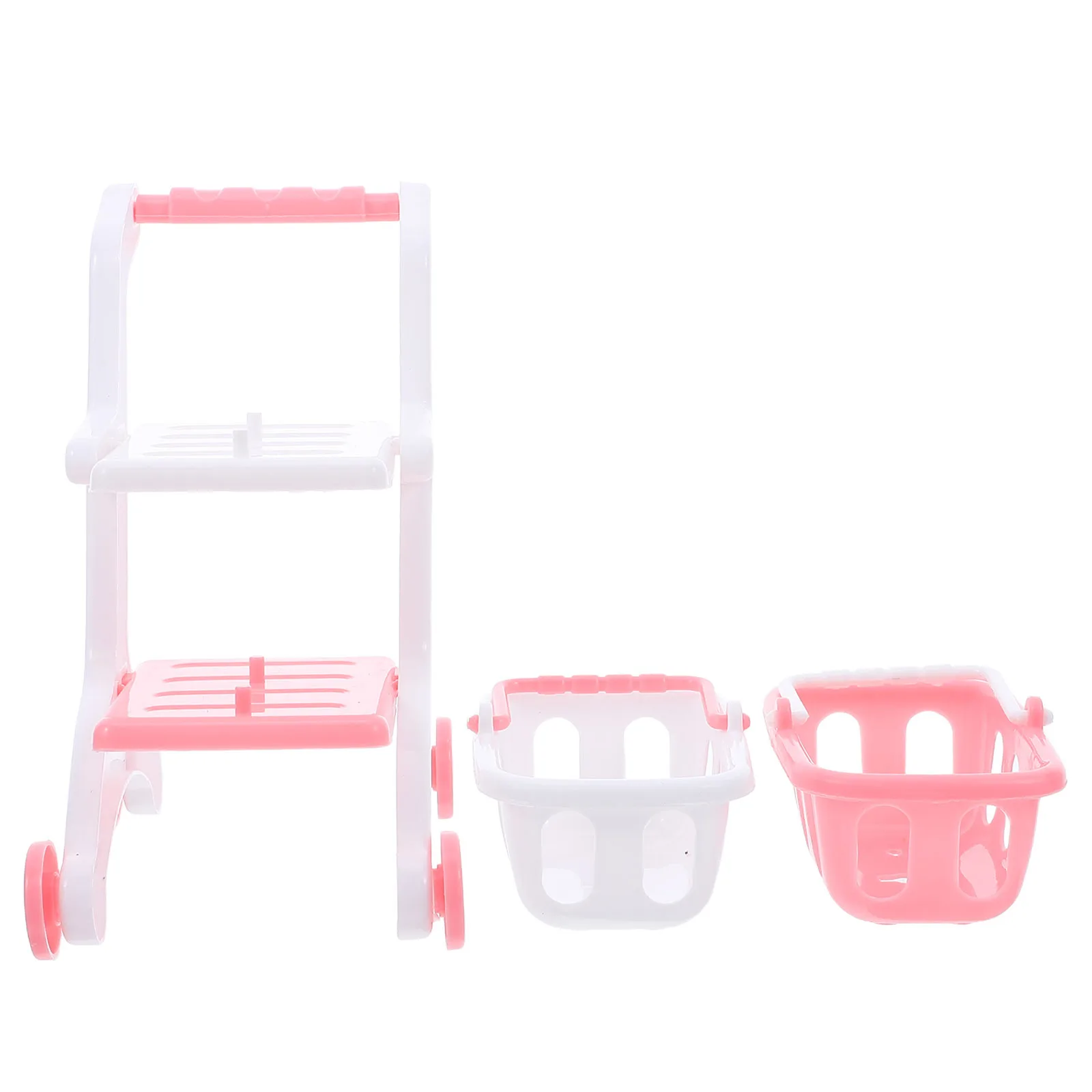 8 pçs mini carrinhos de compras supermercado mercearia dupla camada pequeno leve carrinho de armazenamento portátil fingir jogar role play interior