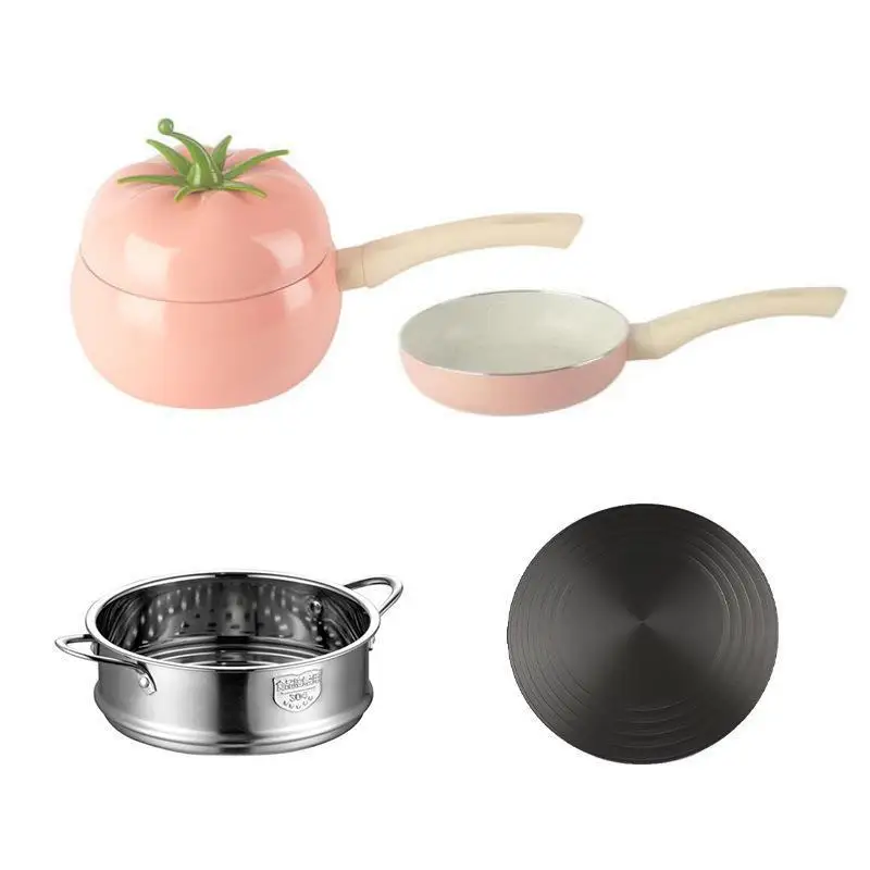 LuxuryTomato Shape Utensils Set Kitchen Cookware Pans Cooking Cookware Sets Aluminum Alloy Pot Set