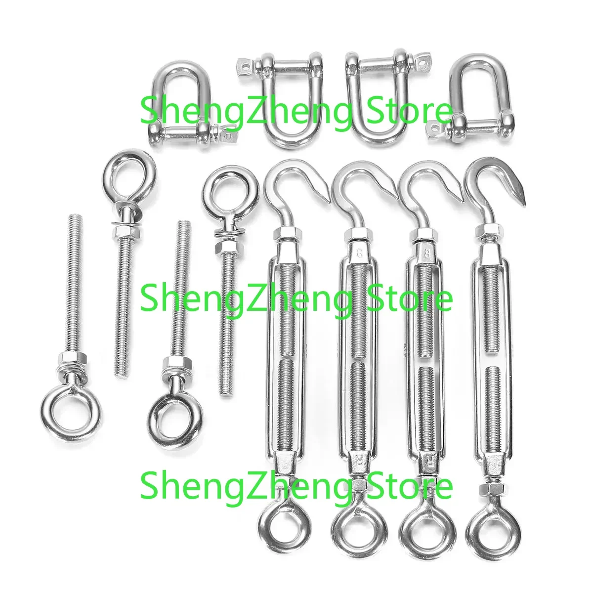 12Pcs Stainless Steel Sun Sail Shade Garden Canopy Fixing Fittings Hardware Accessory Kit