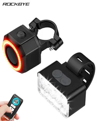 Rockbye Bicycle Tail Light & 1200lumens Headlight Set Waterproof Ultra Bright Bike Headlight and Rear Light with Alarm 110dB