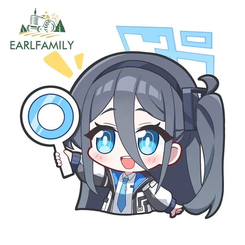 EARLFAMILY Blue Archice Alice Chibi Stickers Hot Anime Item JDM Decals Occlusion Scratch Practical Waterproof PVC VAN Decoration