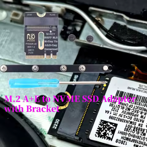 1-5Pcs M.2 A+E to NVME SSD Adapter M2 WIFI Interface A/E Key to M Key PCIE 4.0 Riser Card with Bracket for 2230 2280 NVME SSD