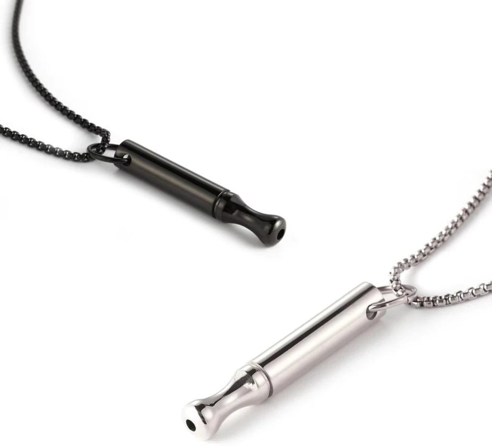 Titanium Steel Breathing Necklace Stop Smoking Aids Stress Panic Attack Relief Meditation Tool with Resistance For Women Men