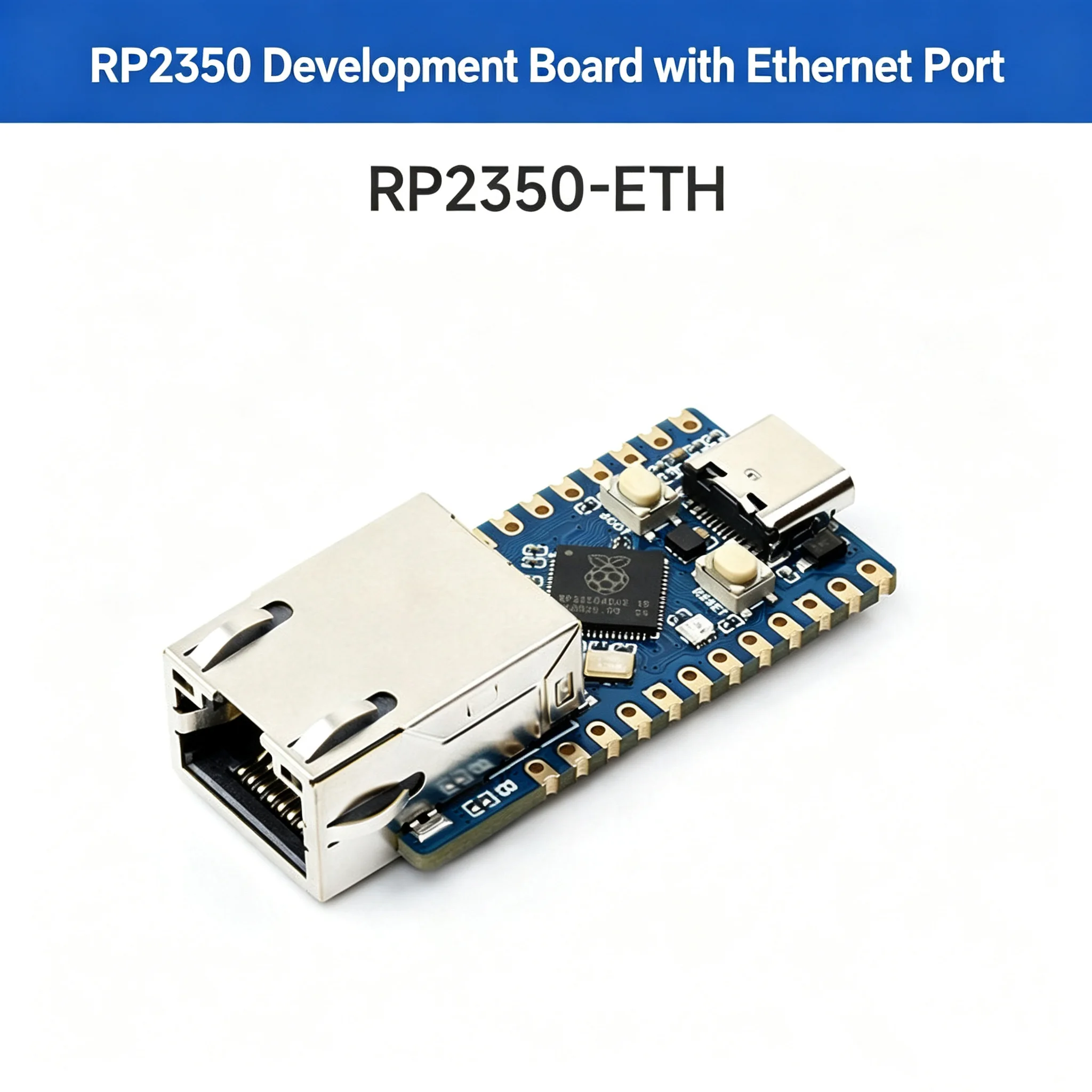 Wave share  RP2350-ETH microcontroller board RISC-V dual core architecture processor with 4MB Flash