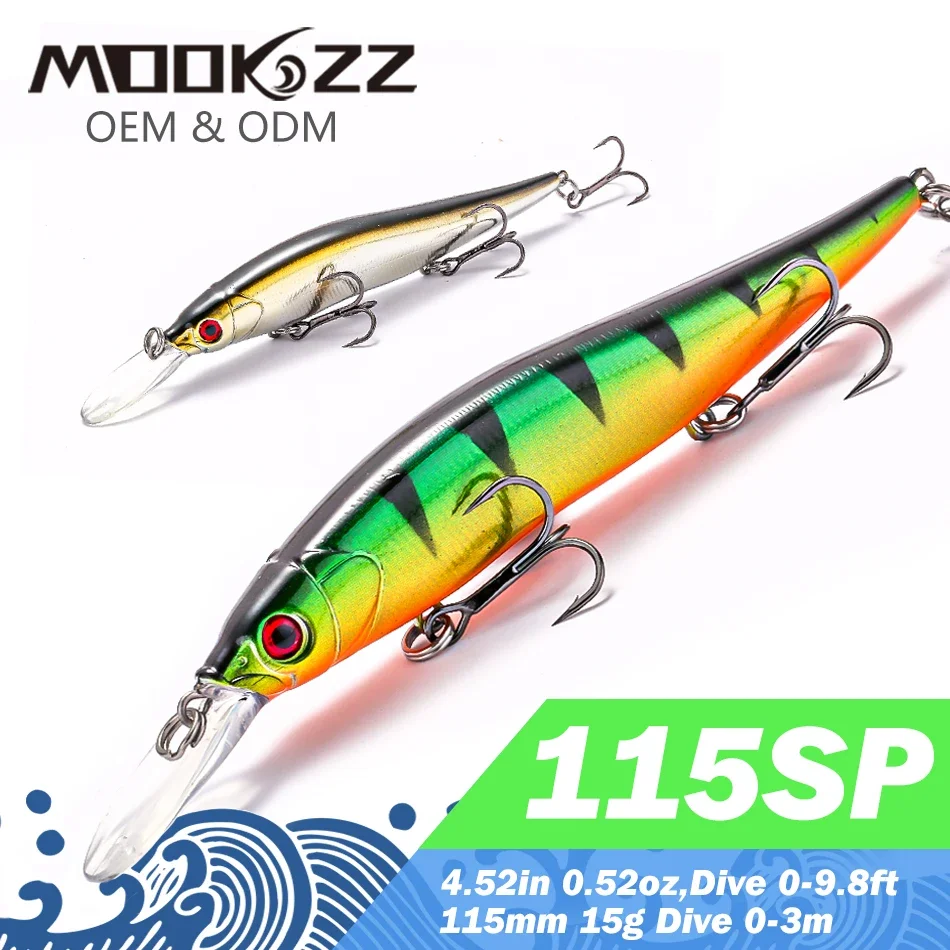 Suspend  115mm/15g MOOKZZ Top Hard Fishing Lures Minnow High Quality Baits Suspension Fishing Tackles Artificial