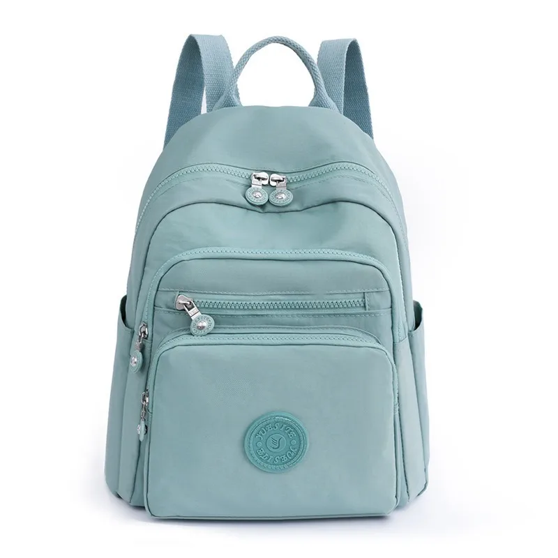 Solid Minimalist Women Backpack Commuter Daypack Student Schoolbag Multiple Pockets Light Oxford Rucksack for School Work Travel