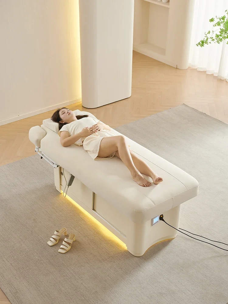 Electric beauty bed, specialized for beauty salons, eyelash and ear embroidery, electric lifting massage bed, advanced latex