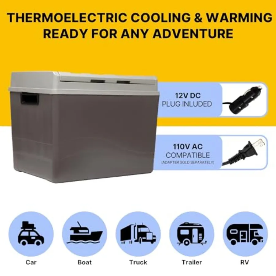 مبرد كهربائي 12 فولت/دفئا 38L 40qt ثلاجة سيارة حرارية مع باب عكسي للعمل والسفر شاحنة مركبة RV 12 فولت تيار مستمر #6