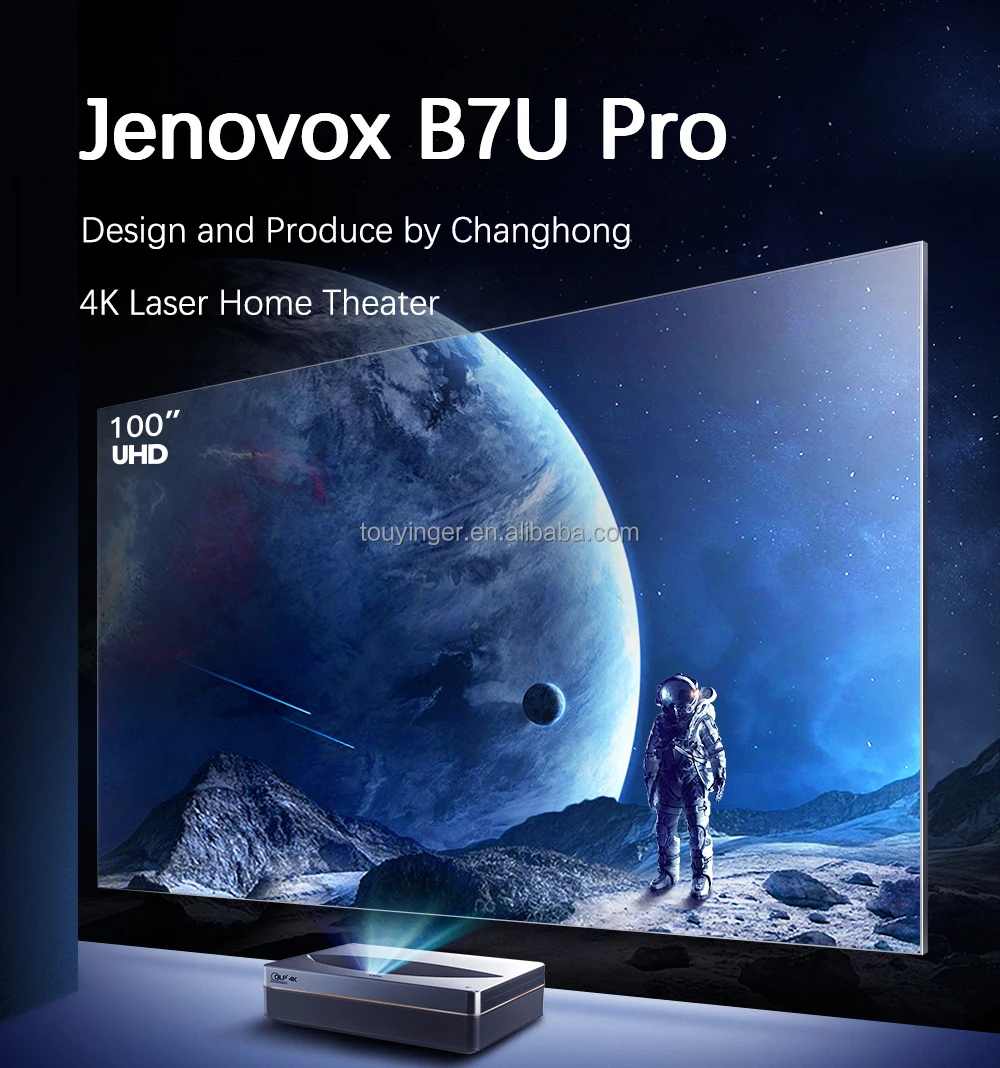 Jenovox Produce By Changhong B7U Pro 3700 ANSI Lumens 4K Laser Projector Home Theater Android Projector 4k Wifi