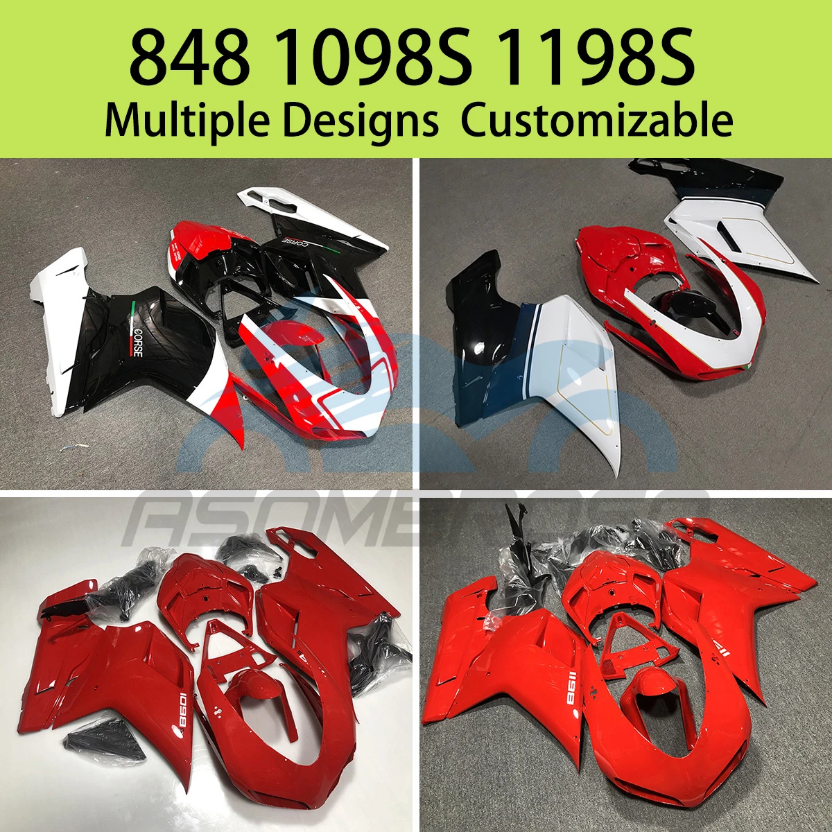 

Для Ducati 848, 1098, 1198, 1098s, 1198s, послепродажное обслуживание, комплект пластиковых обтекателей для мотоциклов из АБС-пластика, основной инжектор