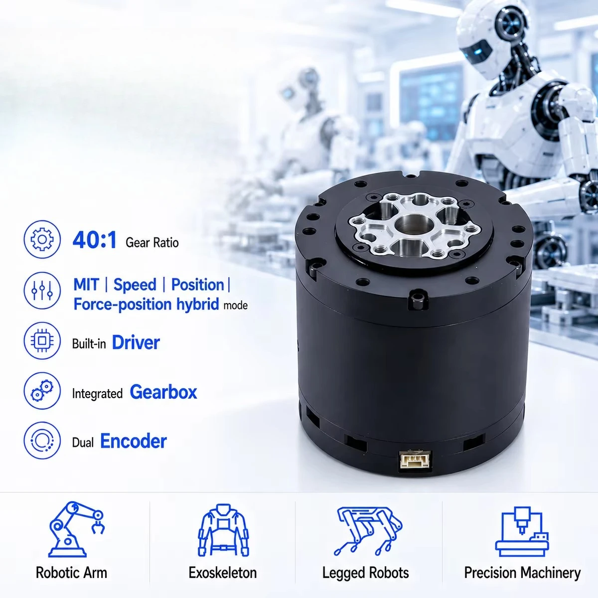 DM-J4340p-2EC High Torque MIT Driven Collaborative Integrated OpenArm Robotic Arm Joint Module Robot Joint Motor