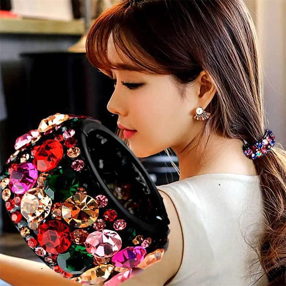 

Elegant Non-slip Hair Claw Design Ponytail Hair Clip Colorful Rhinestone Decor Ponytail Hairpin Styling Tool