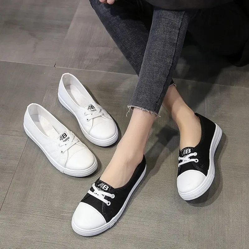 Zapatos de lona a la moda para mujer, novedad de verano 2021, zapatos informales de Color a la moda para mujer, zapatos planos de lona informales para mujer, zapatillas de deportedt65