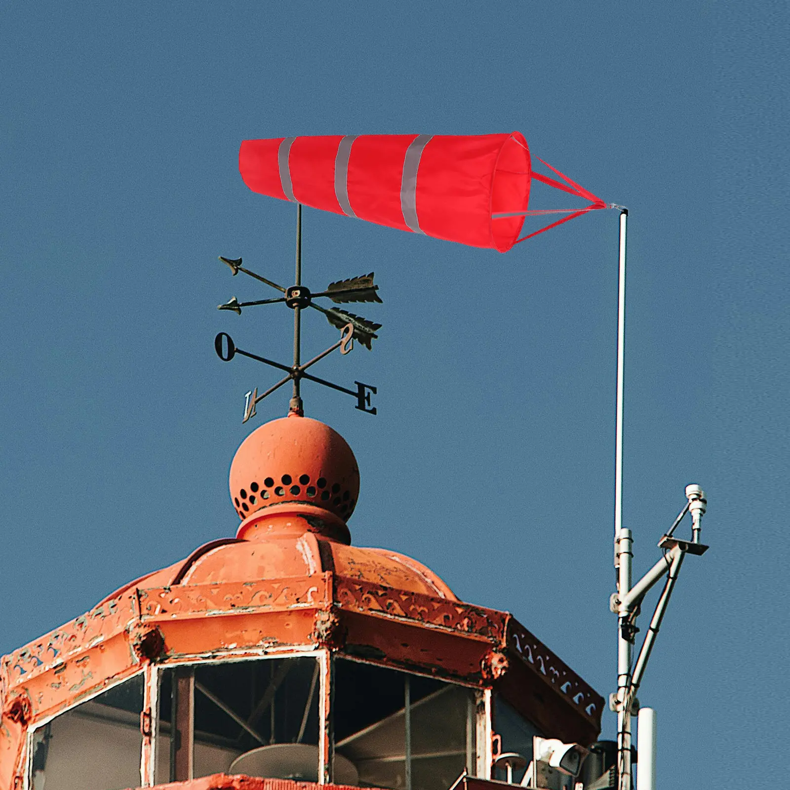 Waterproof Outdoor Airport Windsock Wind Sock Oxford Fabric Reflective Belt Rainbow Indicator Flag Measurement
