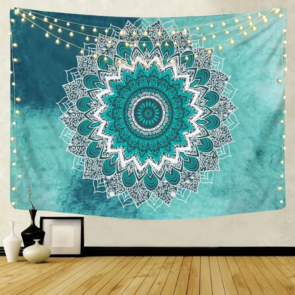 VIKAMA Bohemian Mandala Tapestry Hippie Wall Hanging Flower Of Life Polyester Fabric Living Room Bedroom Decor Boho
